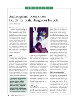 Anticoagulant rodenticides: Deadly for pests, dangerous for pets