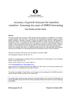 Accuracy of growth forecasts for transition countries [EBRD