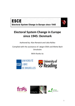 Electoral System Change in Europe since 1945: Denmark
