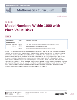 Model Numbers Within 1000 with Place Value Disks