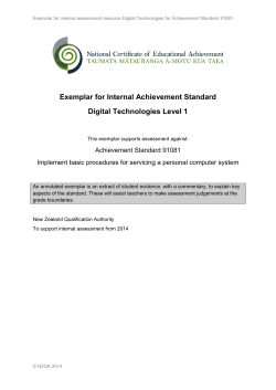 Exemplar for Internal Achievement Standard Digital Technologies