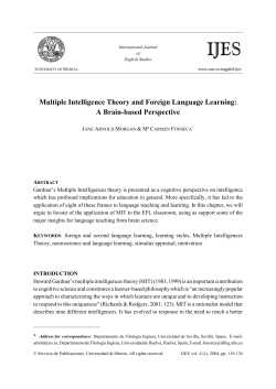 multiple intelligence theory and foreign language learning