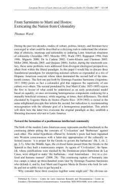 From Sarmiento to Martí and Hostos: Extricating the Nation