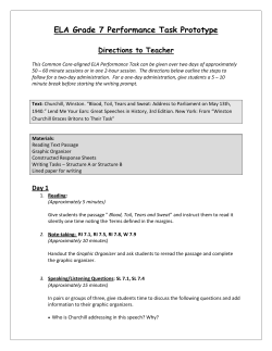 ELA Grade 7 Performance Task Prototype Directions to Teacher