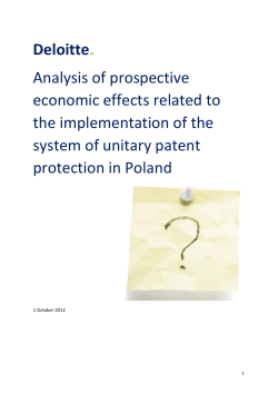 Deloitte. Analysis of prospective economic effects related to the