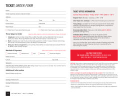 TickeT ORDeR FORM - Cal Poly Ticket Office