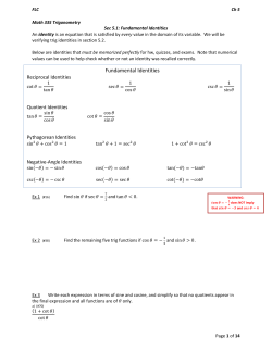 Fundamental Identities