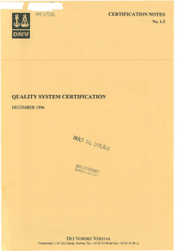 DNV Standard for Certification 1-3