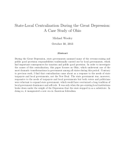 State-Local Centralization During the Great Depression: A Case