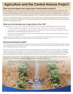 agriculture in the CAP - Central Arizona Project