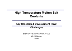 High Temperature Molten Salt Coolants