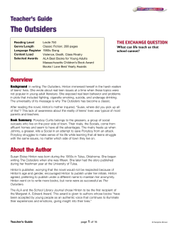 Teacher`s Guide The Outsiders - Wikispaces