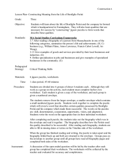 Construction 1 Lesson Plan Constructing Meaning from the Life of