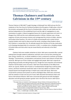 Thomas Chalmers and Scottish Calvinism in the