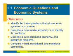 2.1 Economic Questions and Economic Systems