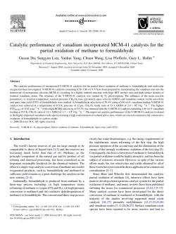Catalytic performance of vanadium incorporated MCM