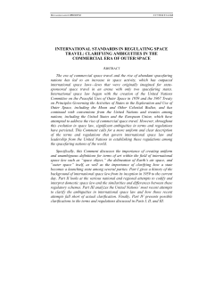 INTERNATIONAL STANDARDS IN REGULATING SPACE TRAVEL