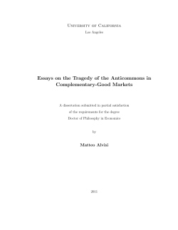 Essays on the Tragedy of the Anticommons in Complementary