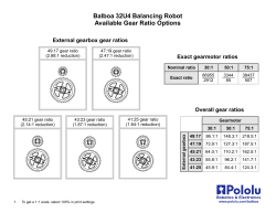 Gear ratio chart for the Balboa 32U4 Robot Kit