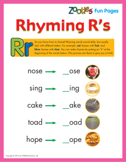 nose __ose sing __ing cake __ake toad __oad hope