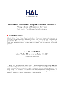 Distributed Behavioural Adaptation for the Automatic