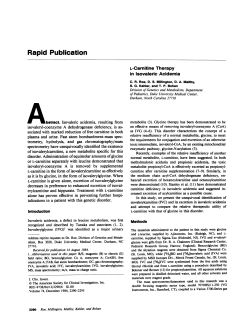 L-Carnitine in Isovaleric - Organic Acidemia Association