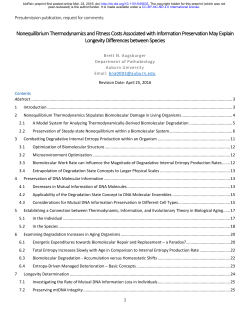 Nonequilibrium Thermodynamics and Fitness Costs