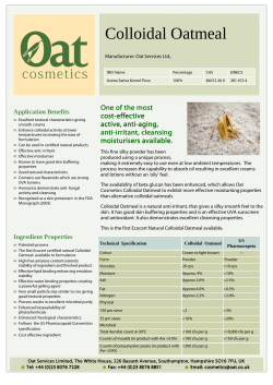 Colloidal Oatmeal - In