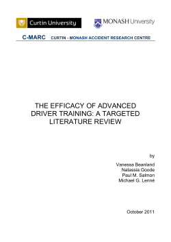the efficacy of advanced driver training: a targeted literature review
