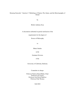 Denying Genocide: “America`s” Mythology of Nation, The Alamo