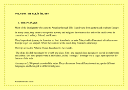 1. THE PASSAGE Most of the immigrants who came to America