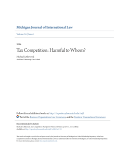 Tax Competition: Harmful to Whom?