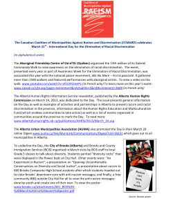 The Canadian Coalition of Municipalities Against Racism and