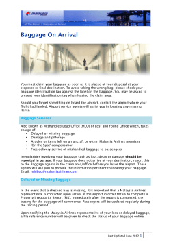 Baggage On Arrival - Malaysia Airlines