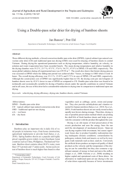 Using a Double-pass solar drier for drying of bamboo shoots