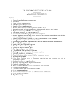 THE GOVERNMENT SECURITIES ACT, 2006 ARRANGEMENT OF