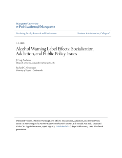 Alcohol Warning Label Effects: Socialization, Addiction, and Public