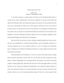 Paul`s Case A Study in Temperament