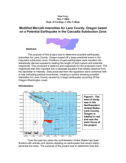 Modified Mercalli Intensities for Lane County