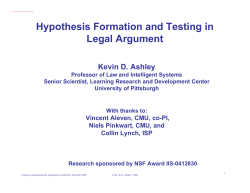 Hypothesis Formation and Testing in Legal Argument