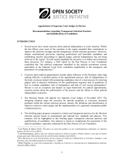 Appointment of Supreme Court Judges in Mexico