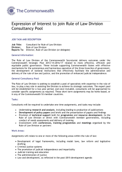 Expression of Interest to join Rule of Law Division Consultancy Pool