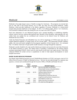 Medicaid Overview - Rhode Island General Assembly