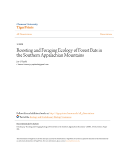Roosting and Foraging Ecology of Forest Bats in the