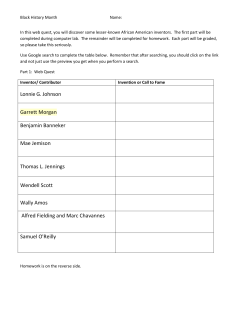 Lonnie G. Johnson Garrett Morgan Benjamin Banneker Mae