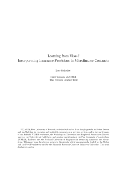 Incorporating Insurance Provisions in