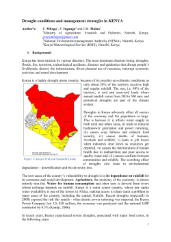 Drought conditions and management strategies in KENYA