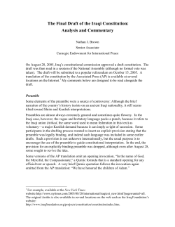 The Final Draft of the Iraqi Constitution