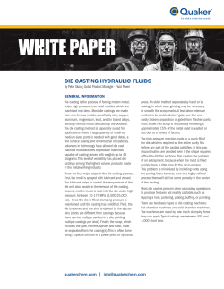 Die Casting Hydraulic Fluids | Quaker Chemical Corporation
