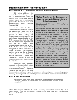 Interdisciplinarity - Michael Seipel